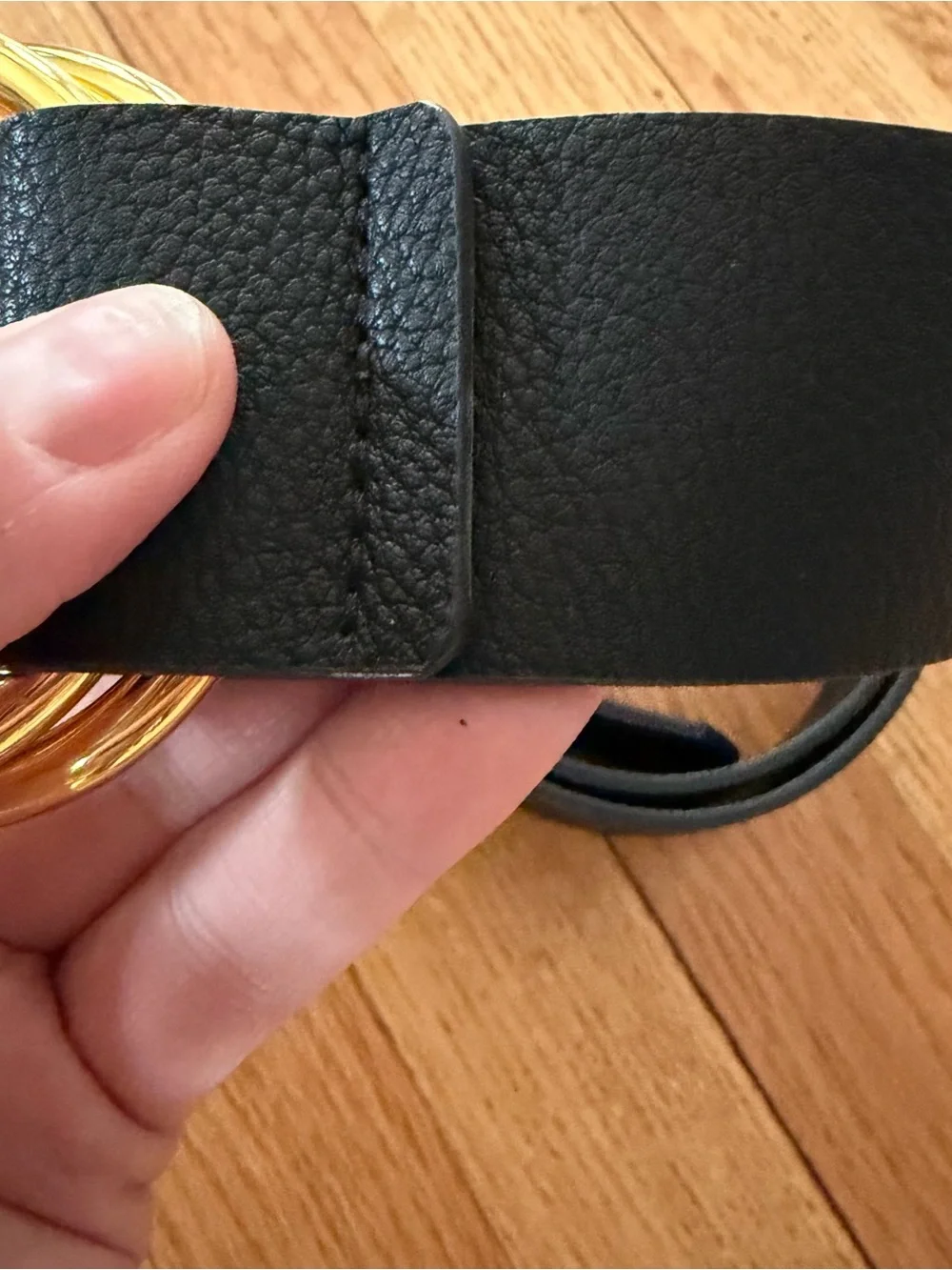 B-Low the Belt Tumble Vegan Leather Wrap double ring belt